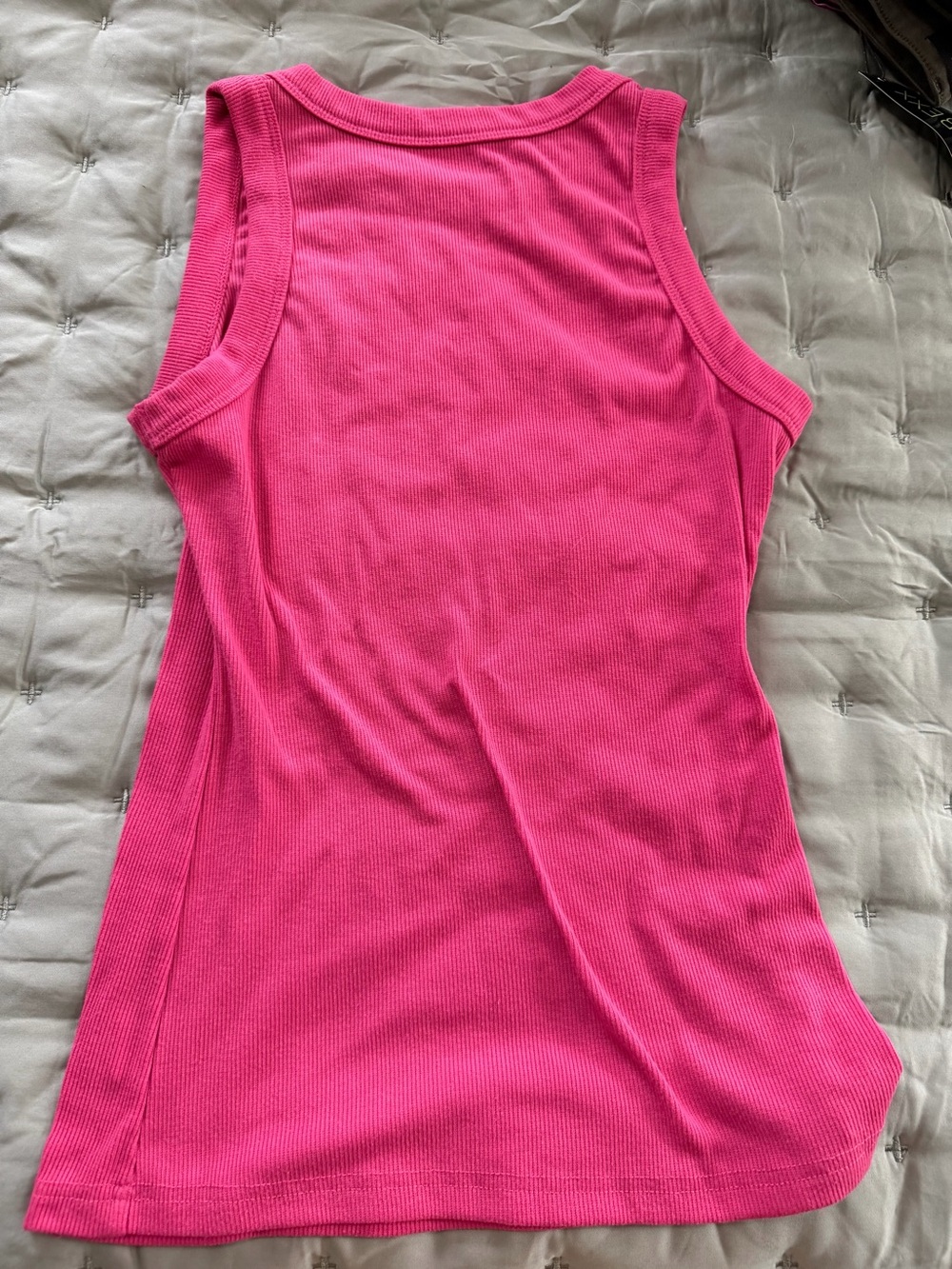 Hot Pink Ribbed Tank Top - Small - Picture 2 of 3